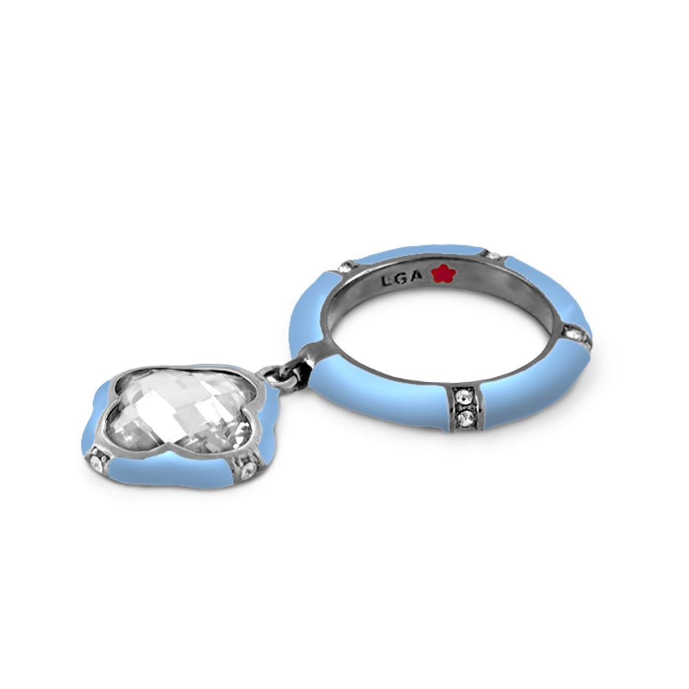 Prince Charming Ring — Clover Charm Pavé Band