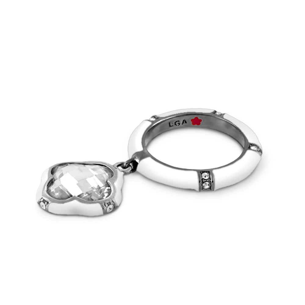 Prince Charming Ring — Clover Charm Pavé Band