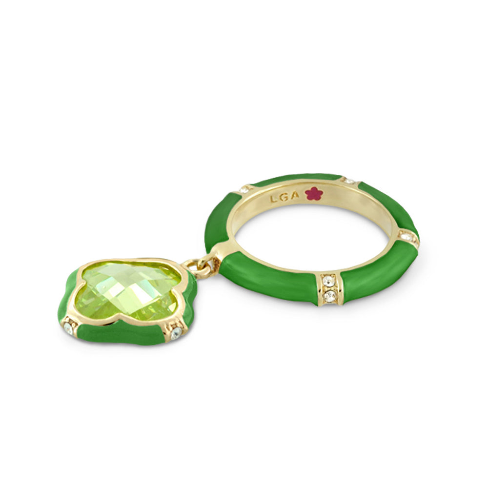 Prince Charming Ring — Clover Charm Pavé Band