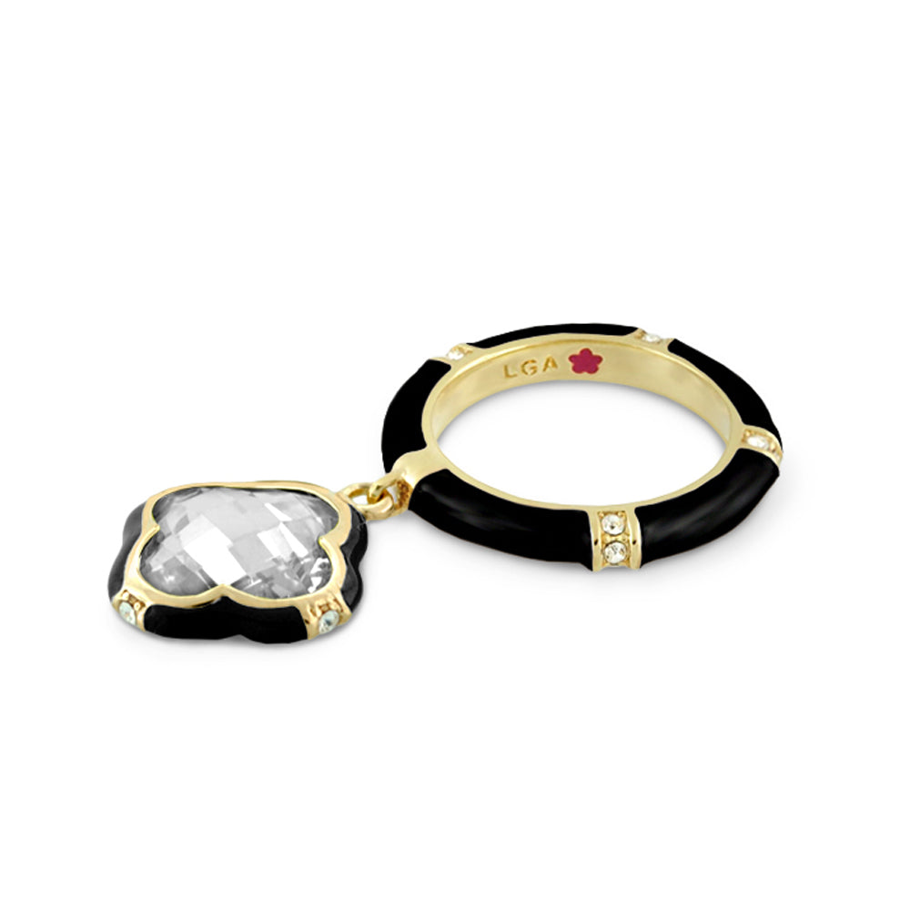 Prince Charming Ring — Clover Charm Pavé Band