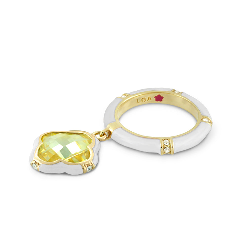 Prince Charming Ring — Clover Charm Pavé Band