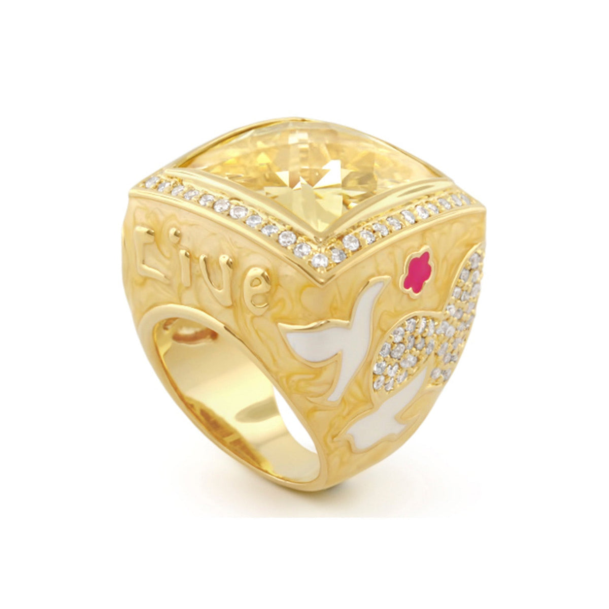 Peace and Dove Cocktail Ring