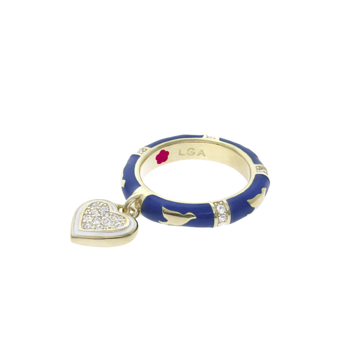 Charming 2 Stackable Ring — Pavé Heart Charm