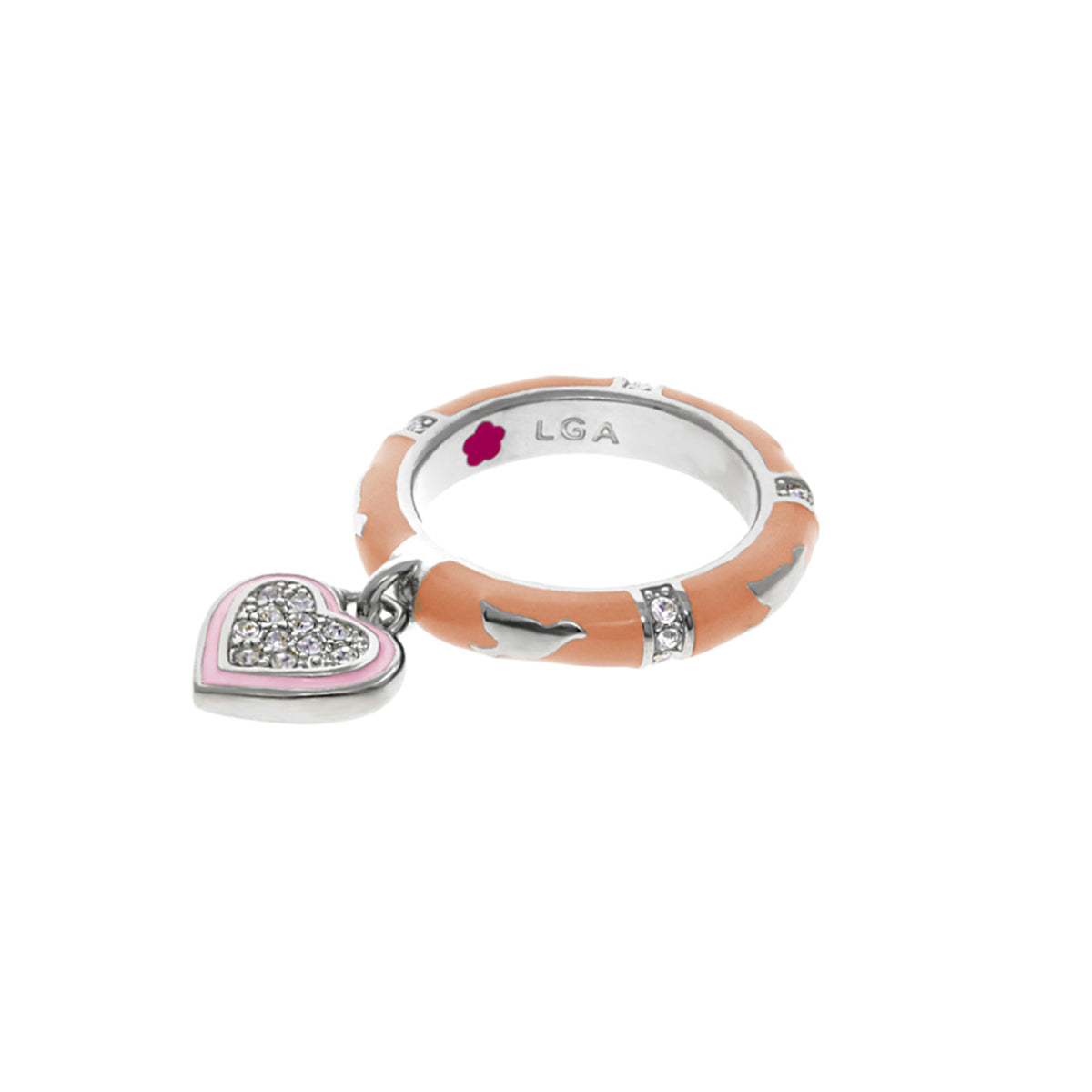 Charming 2 Stackable Ring — Pavé Heart Charm