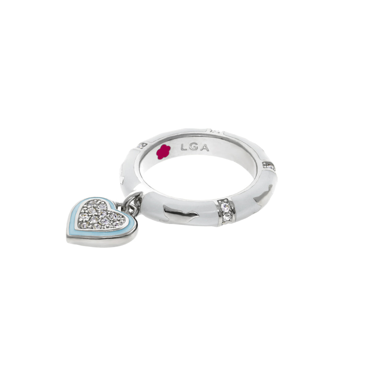Charming 2 Stackable Ring — Pavé Heart Charm