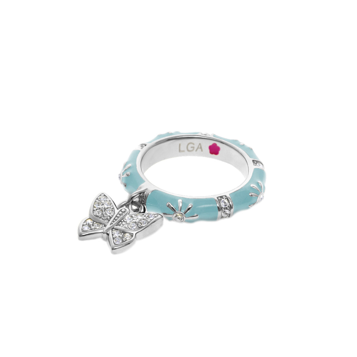 Charming 2 Stackable Ring — Pavé Butterfly Charm