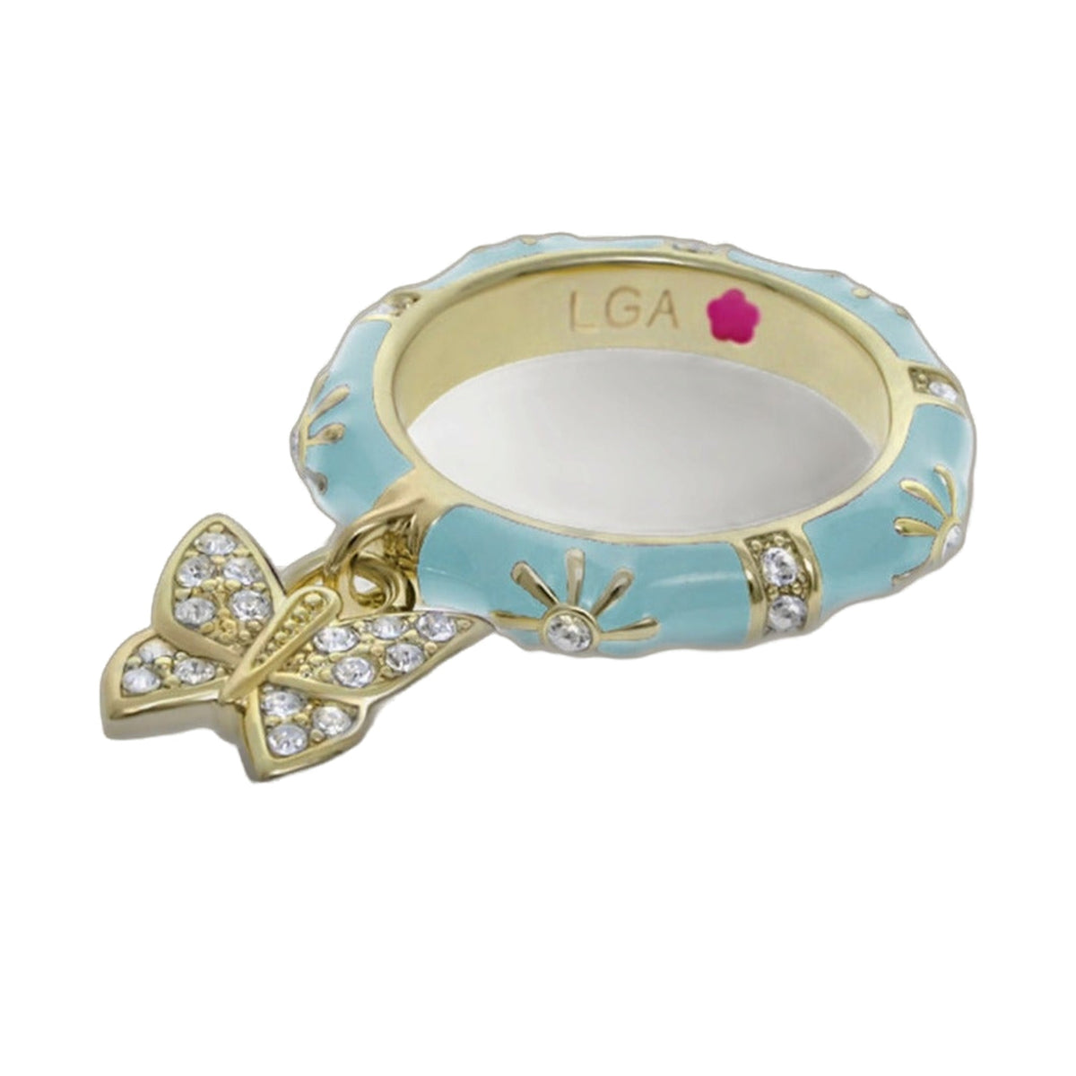 Charming 2 Stackable Ring — Pavé Butterfly Charm