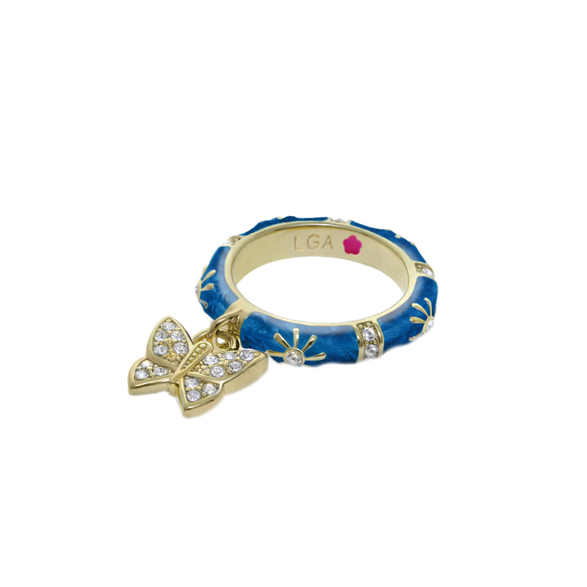Charming 2 Stackable Ring — Pavé Butterfly Charm