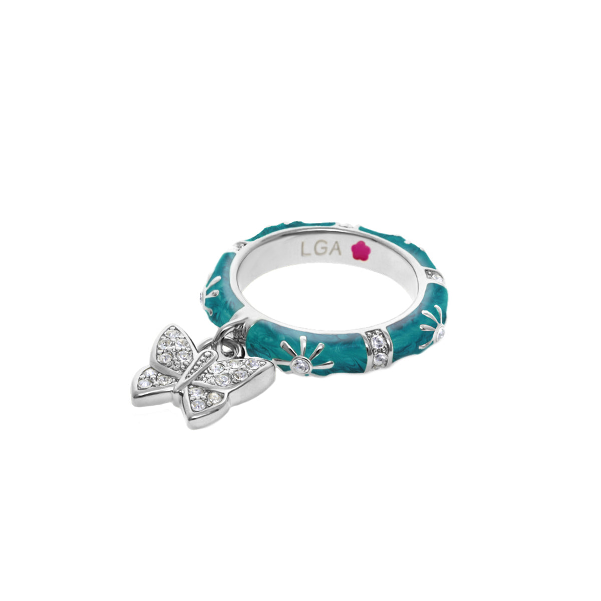 Charming 2 Stackable Ring — Pavé Butterfly Charm