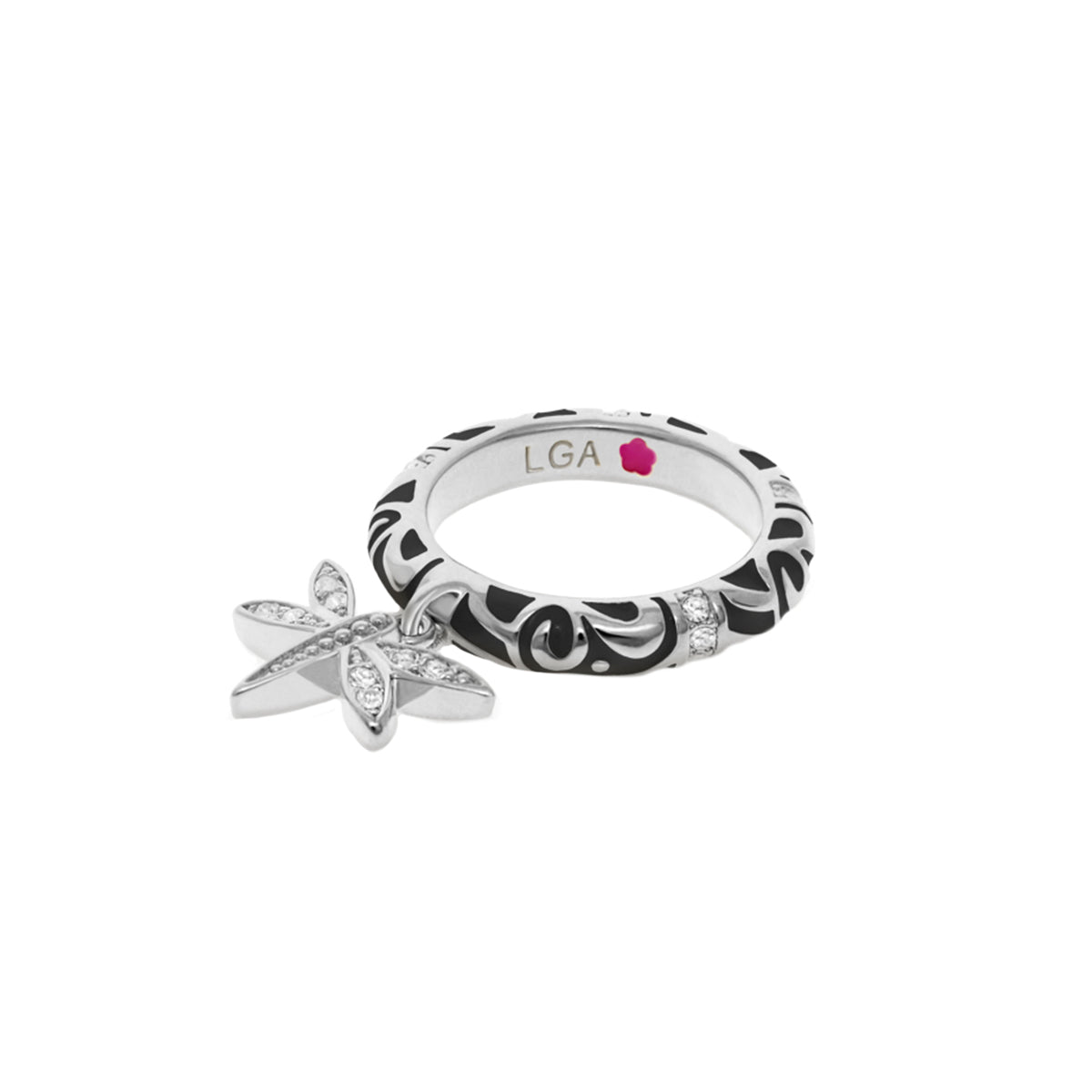 Charming 2 Stackable Ring — Pavé Dragonfly Charm