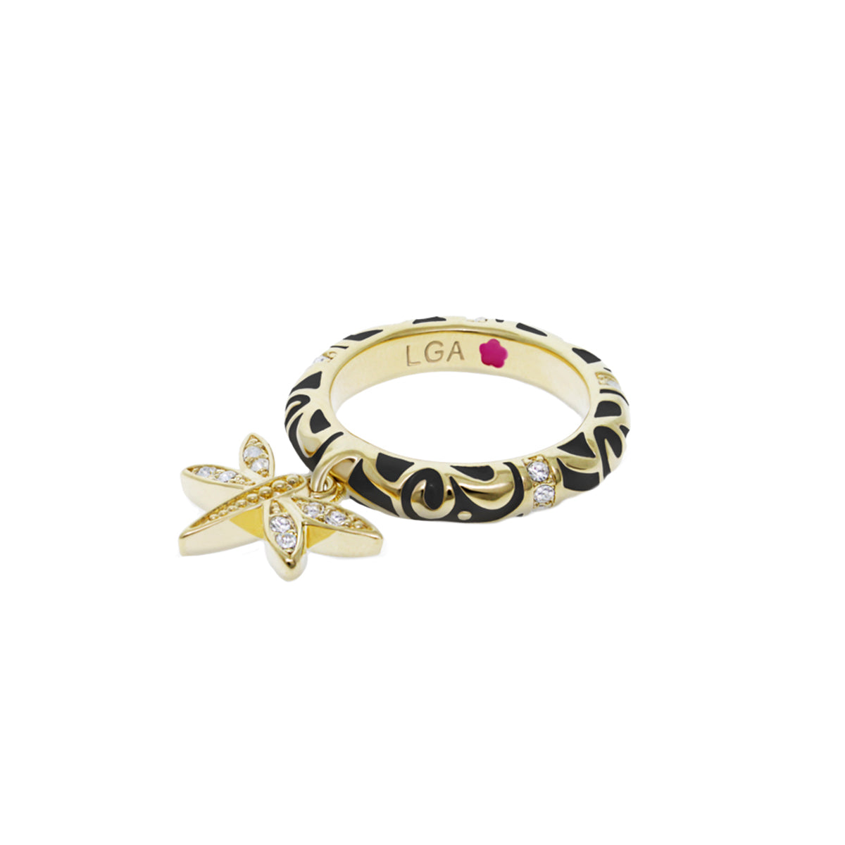 Charming 2 Stackable Ring — Pavé Dragonfly Charm