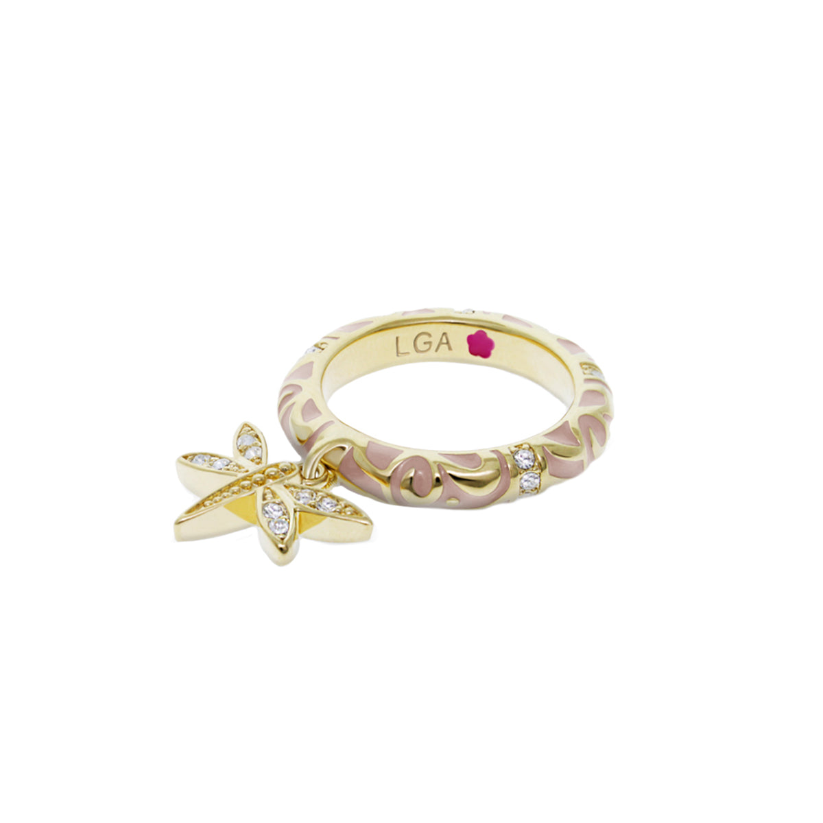 Charming 2 Stackable Ring — Pavé Dragonfly Charm