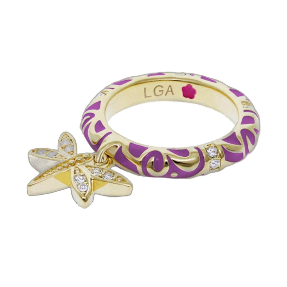 Charming 2 Stackable Ring — Pavé Dragonfly Charm