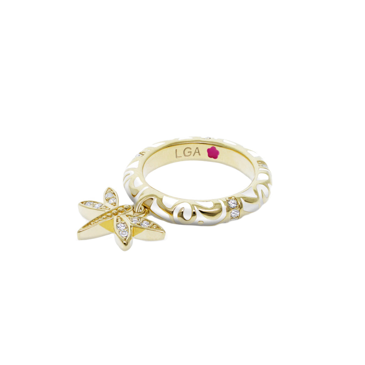 Charming 2 Stackable Ring — Pavé Dragonfly Charm