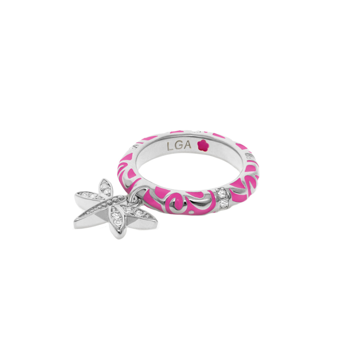 Charming 2 Stackable Ring — Pavé Dragonfly Charm
