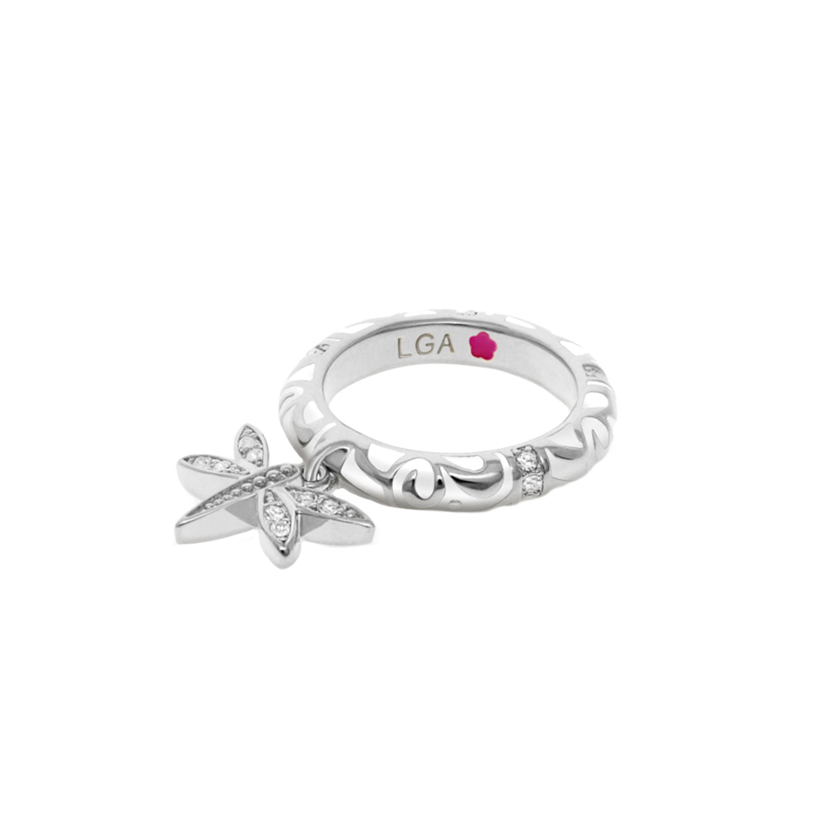 Charming 2 Stackable Ring — Pavé Dragonfly Charm