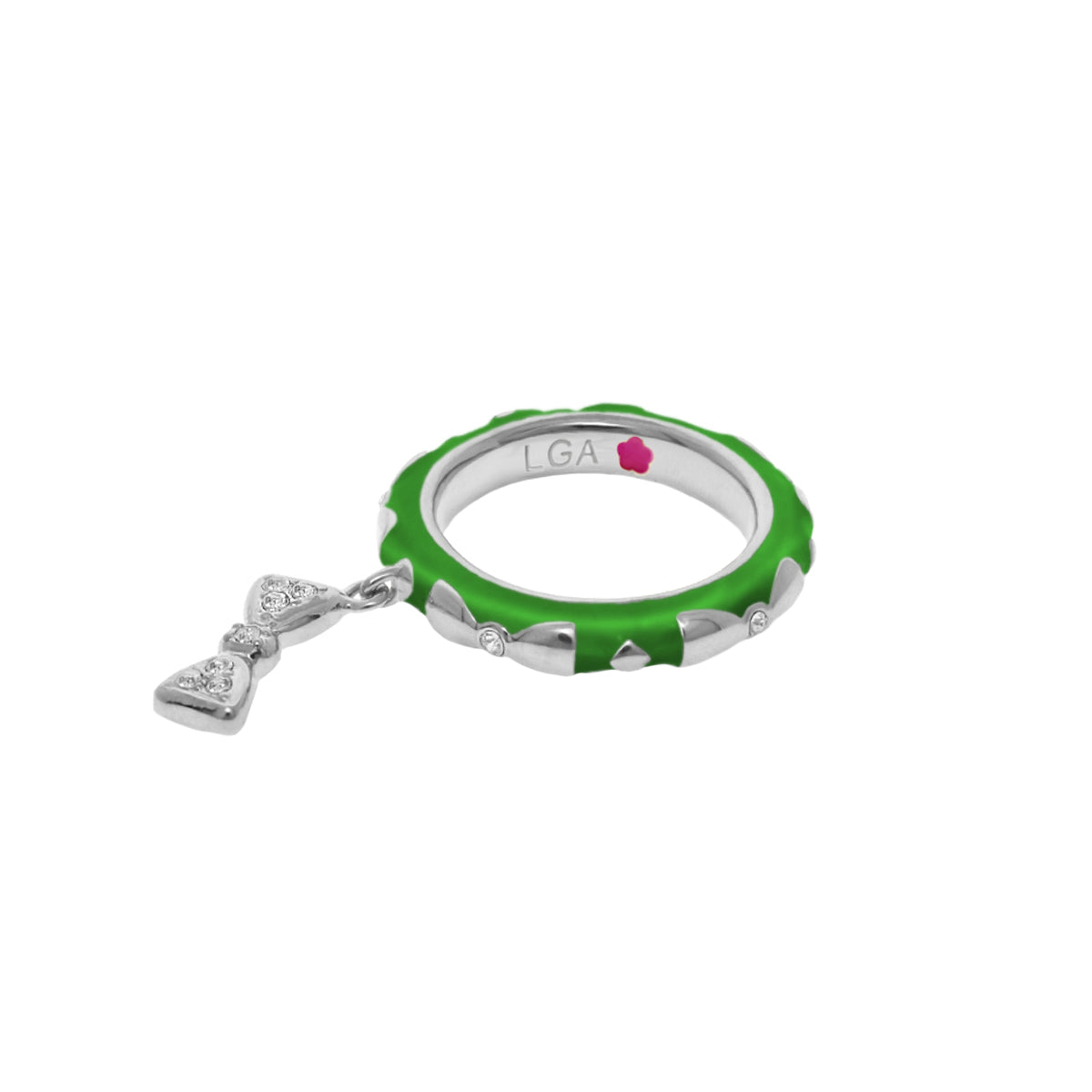 Charming 2 Stackable Ring — Pavé Bow Charm