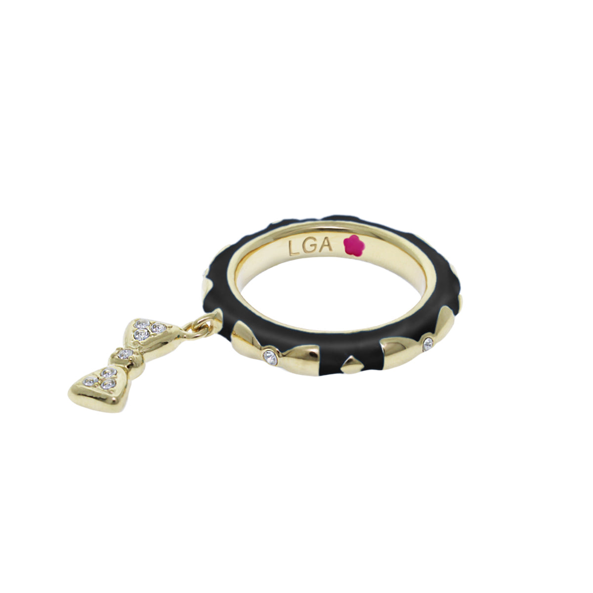 Charming 2 Stackable Ring — Pavé Bow Charm