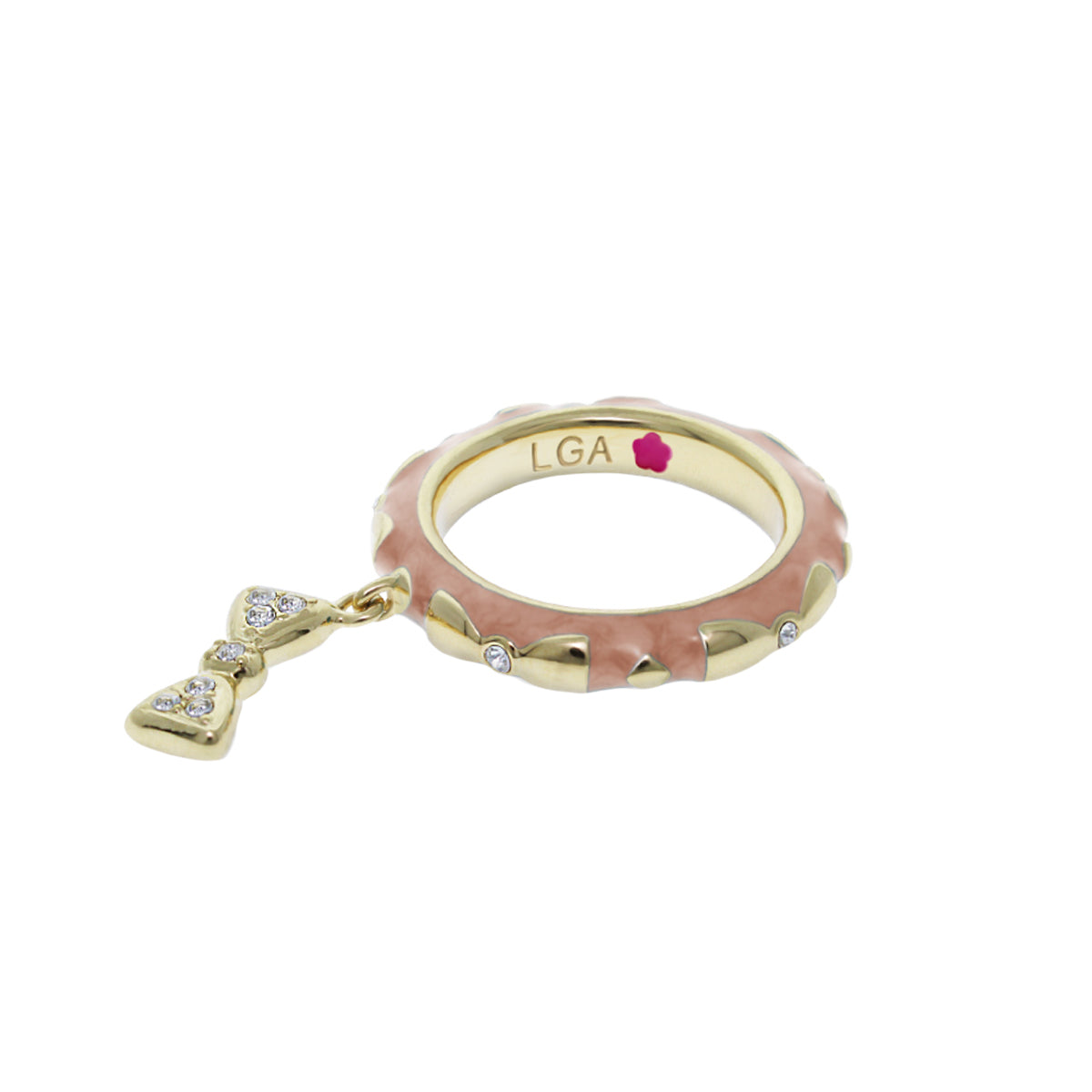 Charming 2 Stackable Ring — Pavé Bow Charm