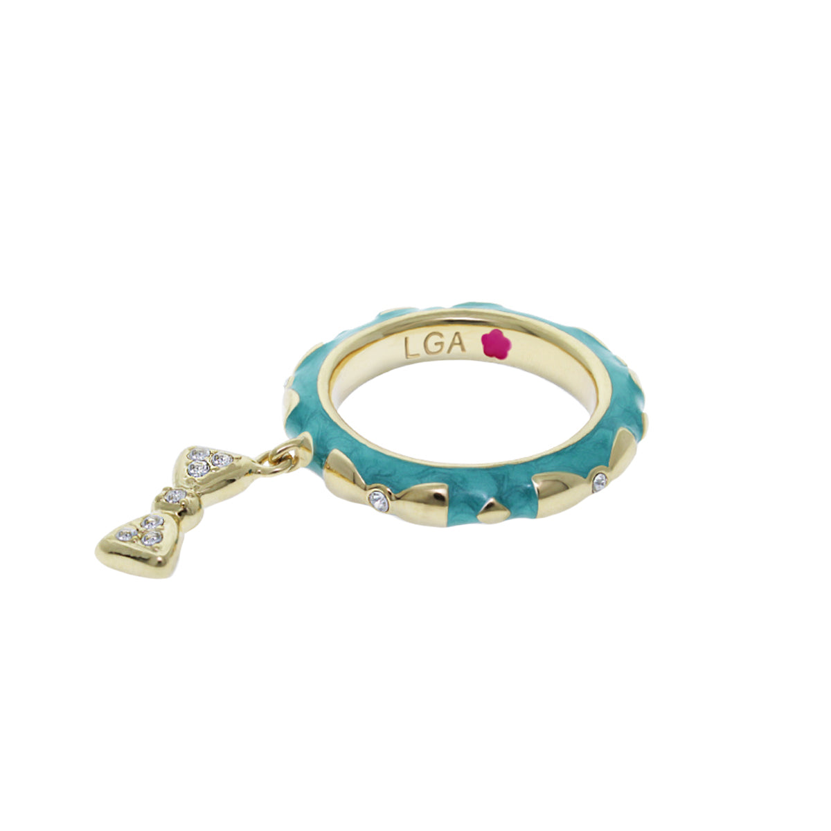 Charming 2 Stackable Ring — Pavé Bow Charm