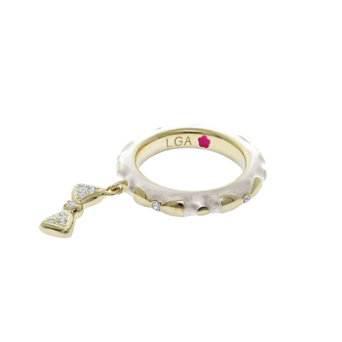 Charming 2 Stackable Ring — Pavé Bow Charm