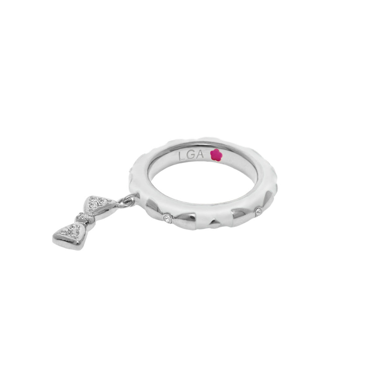 Charming 2 Stackable Ring — Pavé Bow Charm