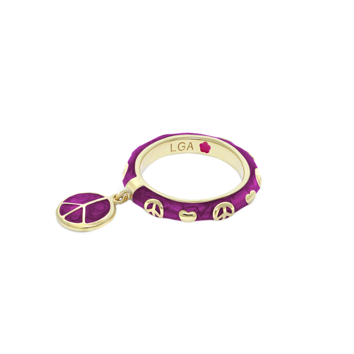 Charming 2 Stackable Ring — Peace Charm