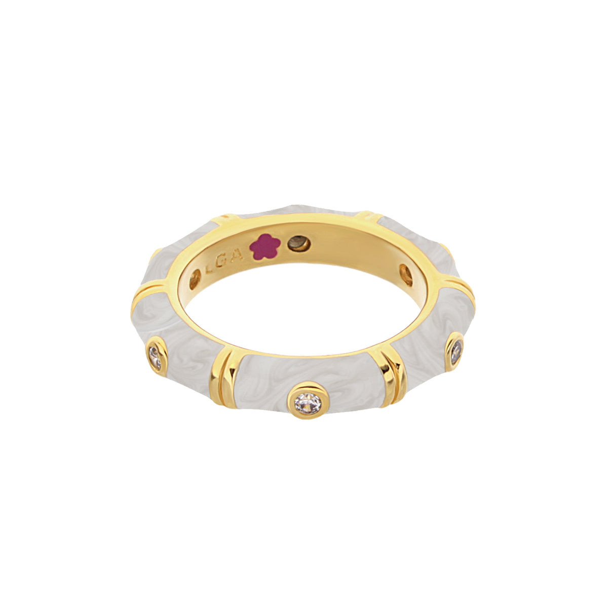 Tiny Dots Stackable Ring — Crystal Dot Band