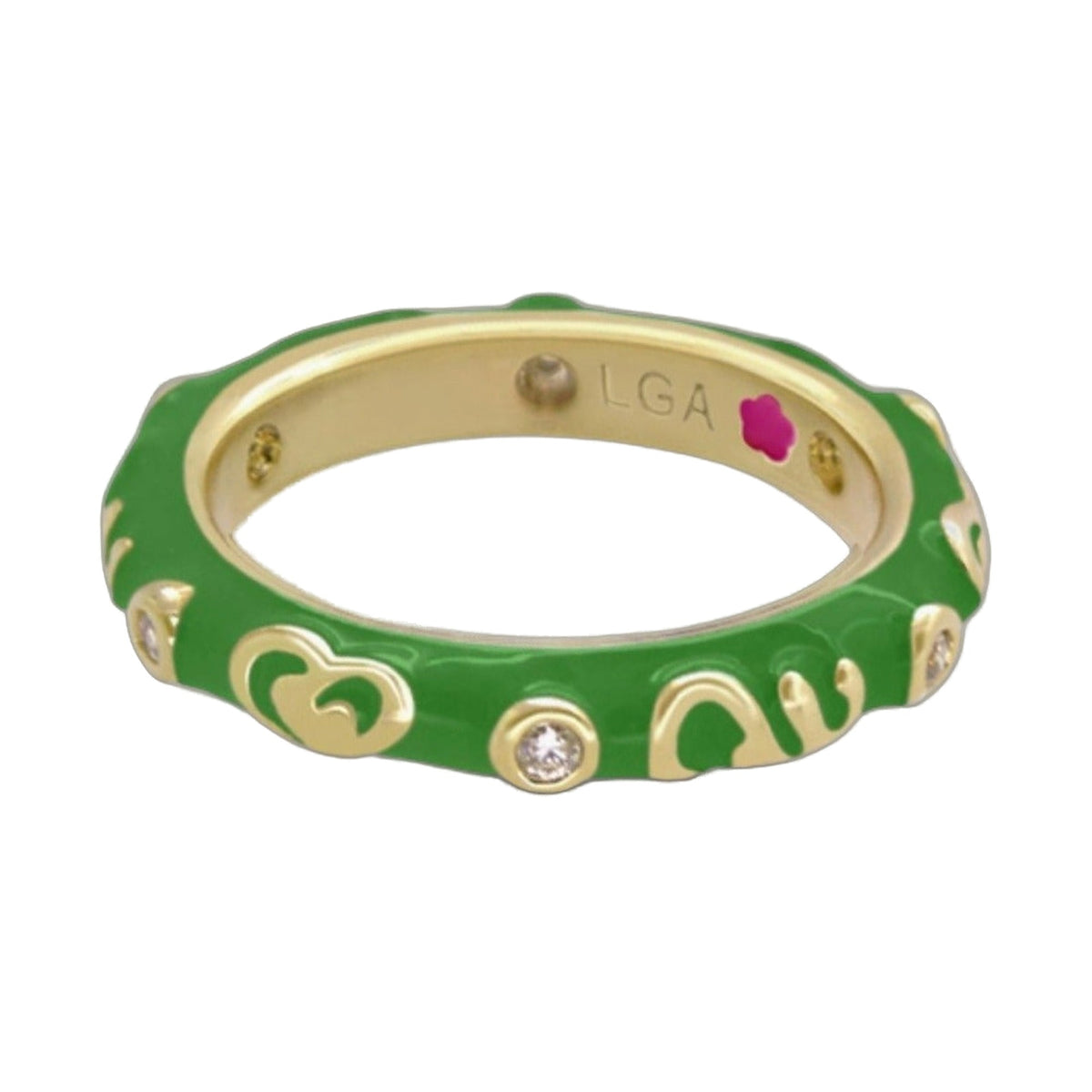 Stackable Desire Ring — Heart & Swirl Band
