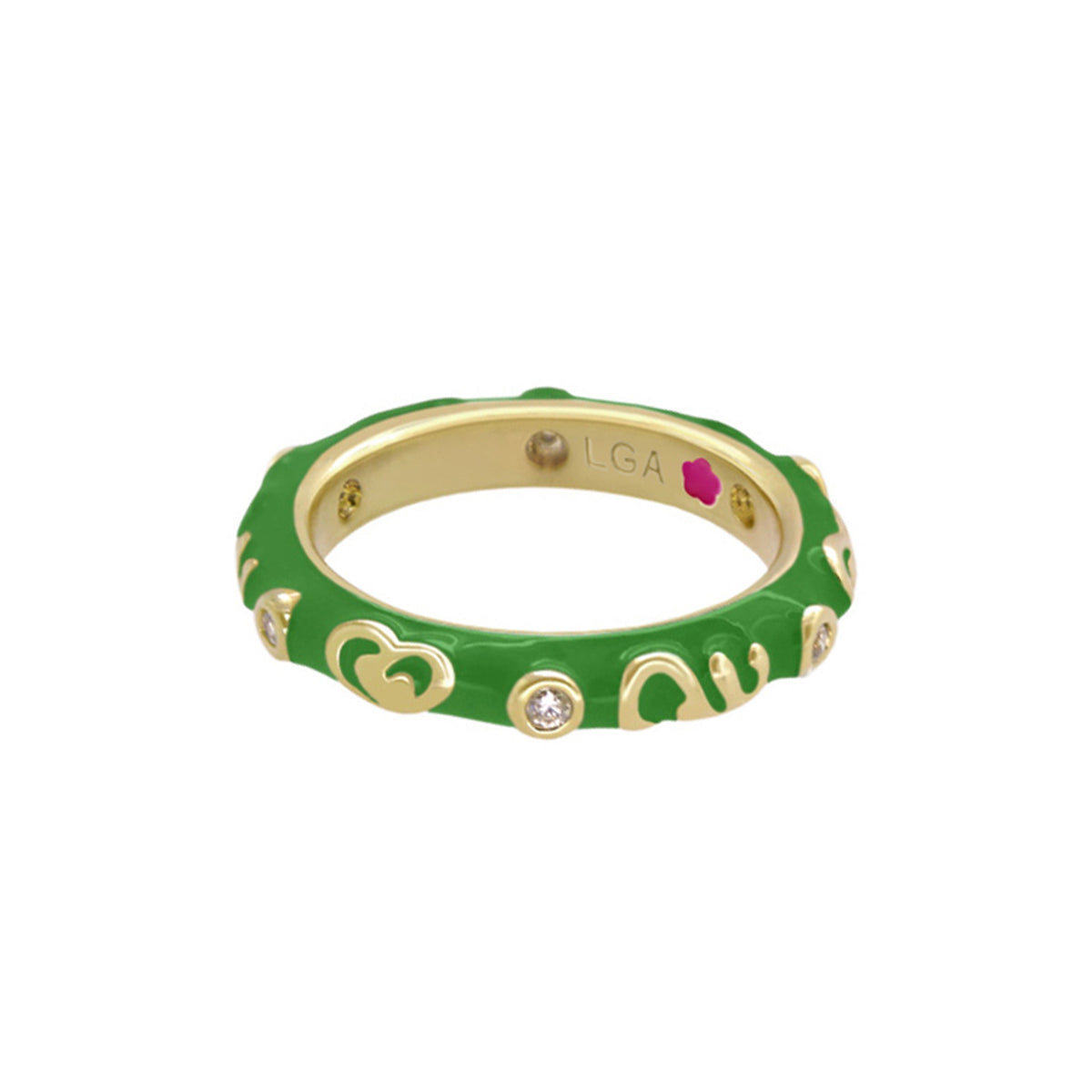Stackable Desire Ring — Heart & Swirl Band