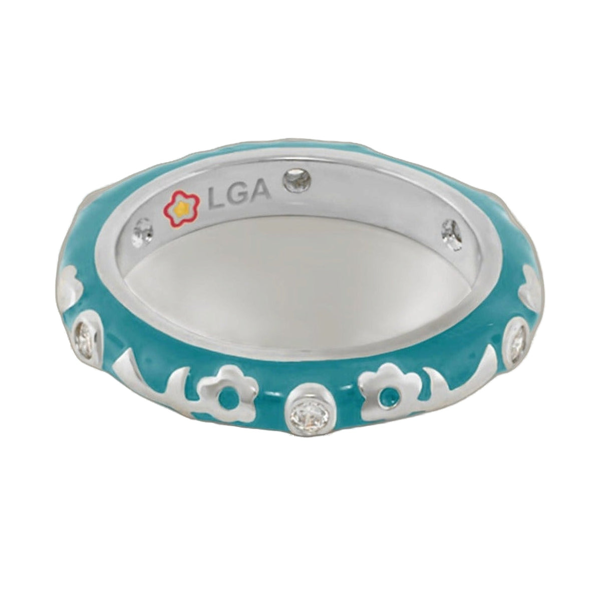 Stackable Desire Ring — Flower Enamel Band