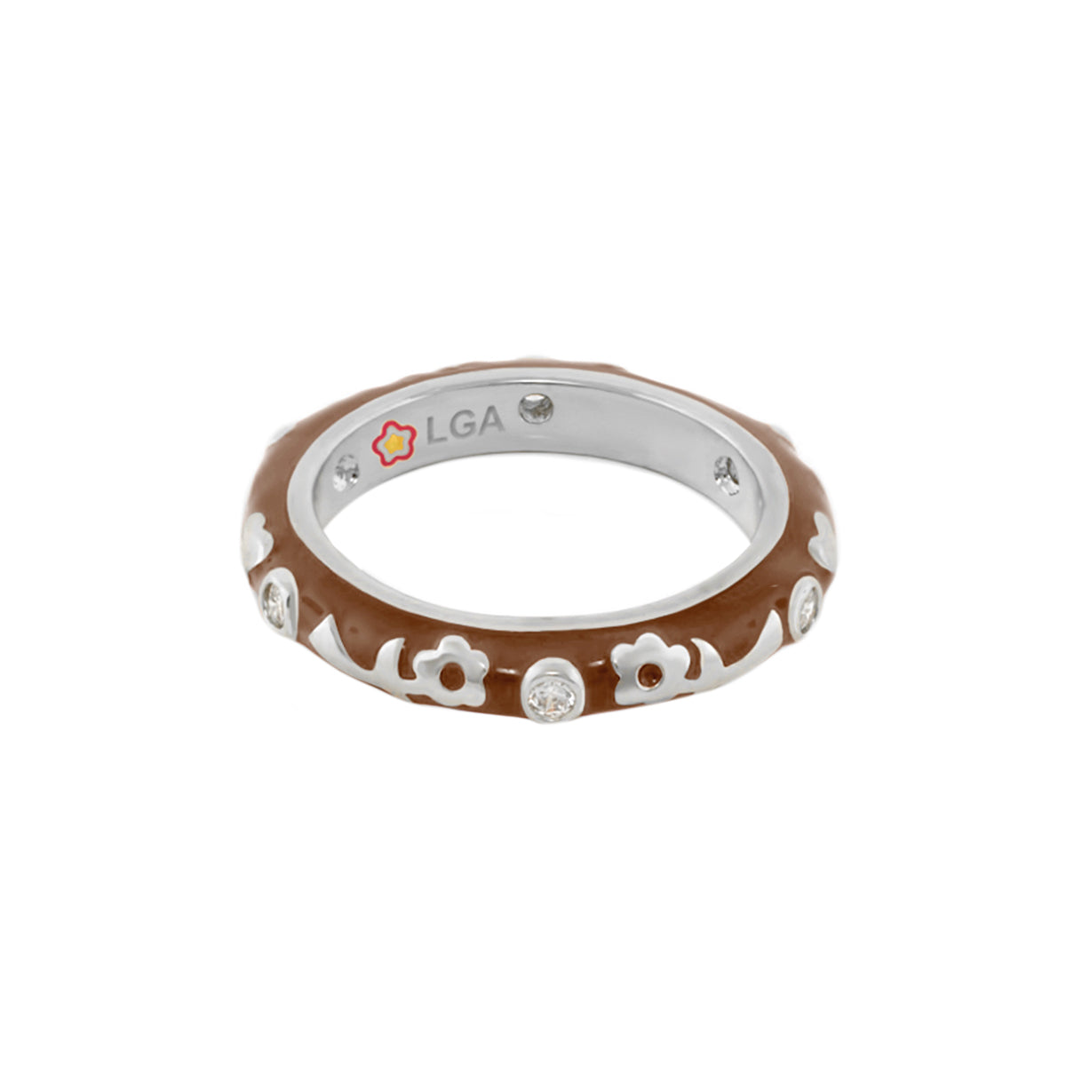 Stackable Desire Ring — Flower Enamel Band