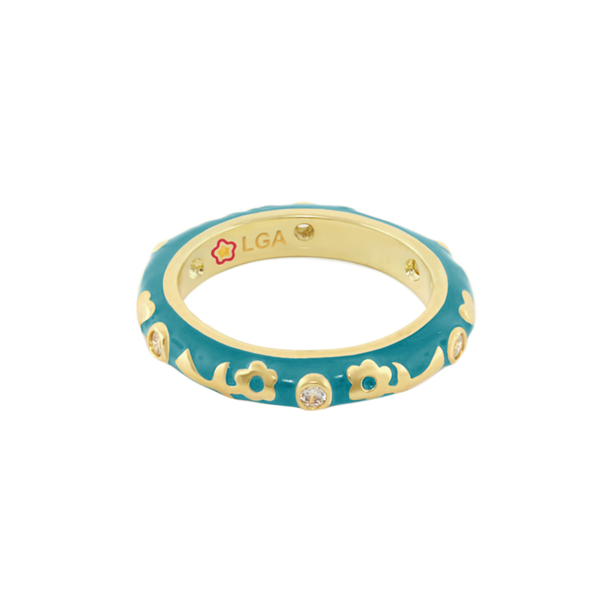 Stackable Desire Ring — Flower Enamel Band