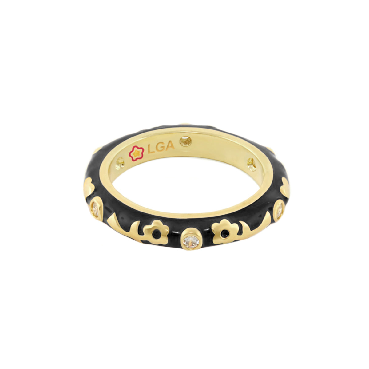 Stackable Desire Ring — Flower Enamel Band