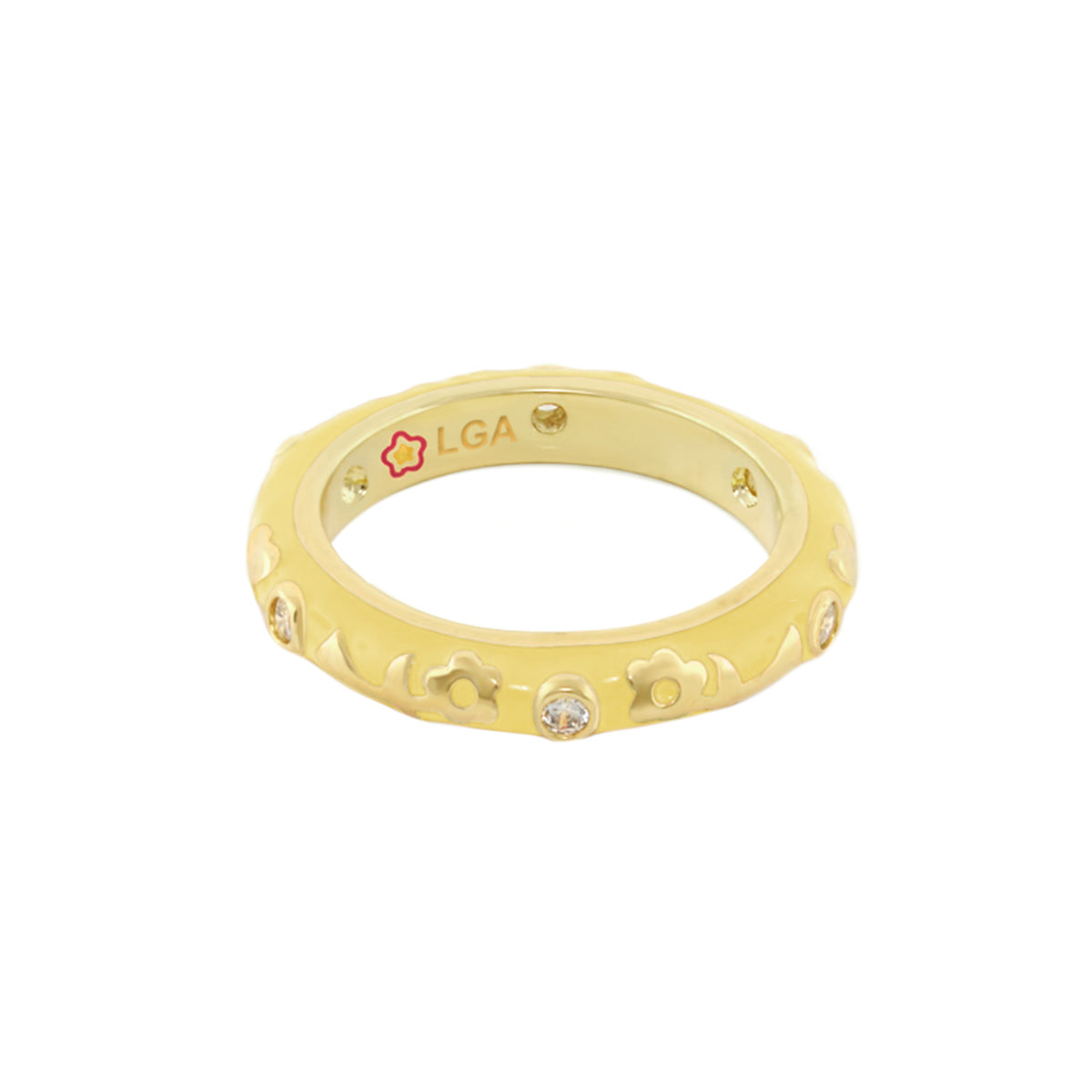 Stackable Desire Ring — Flower Enamel Band