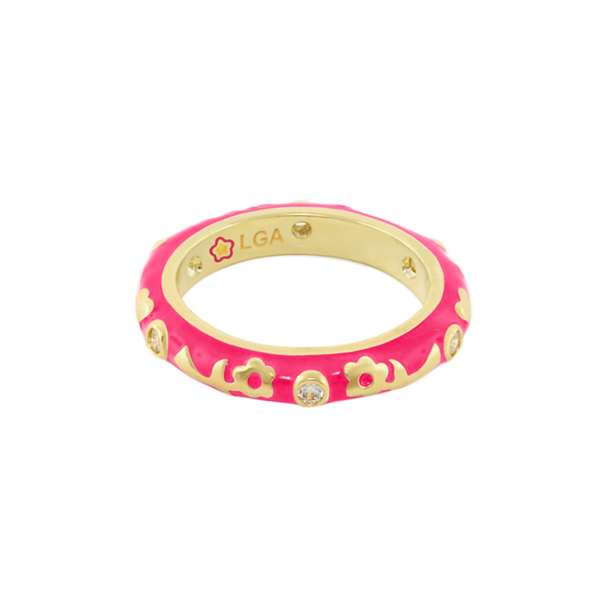 Stackable Desire Ring — Flower Enamel Band