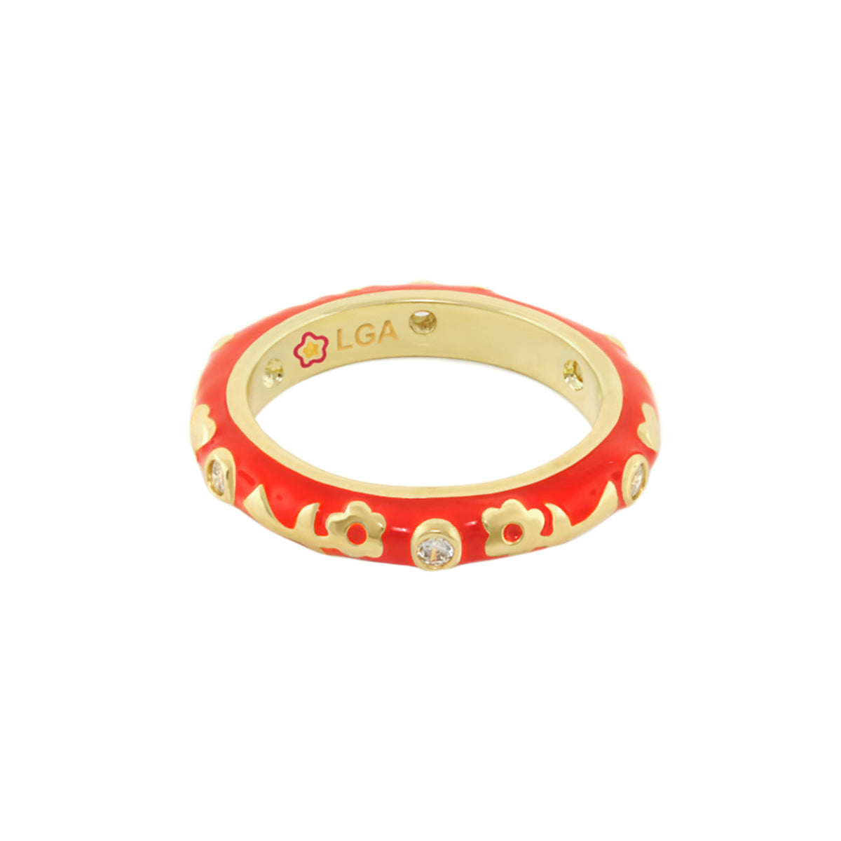 Stackable Desire Ring — Flower Enamel Band