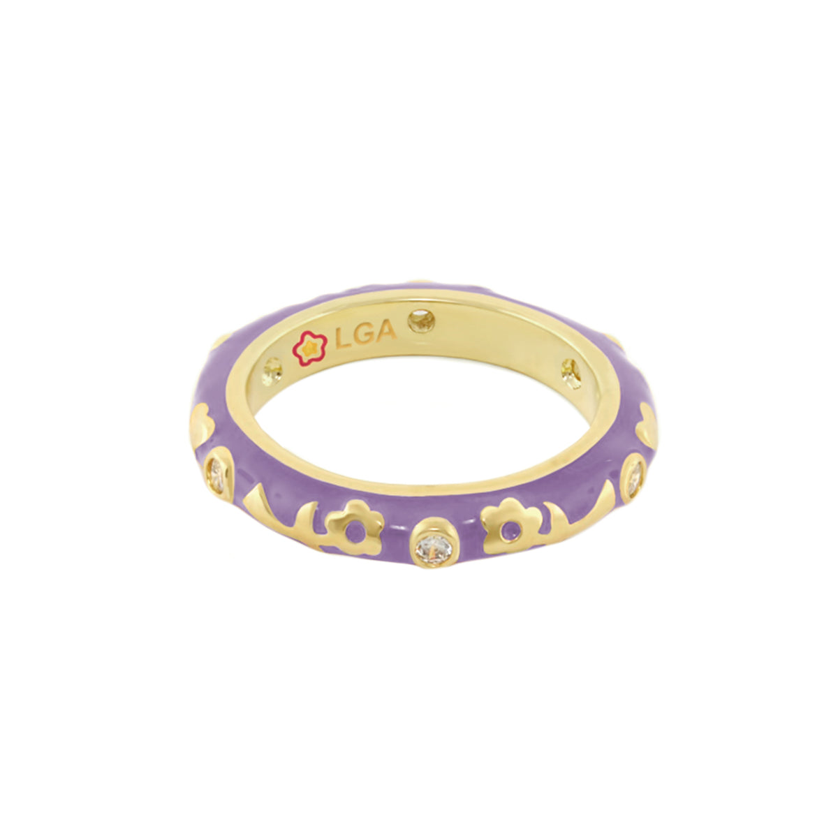 Stackable Desire Ring — Flower Enamel Band