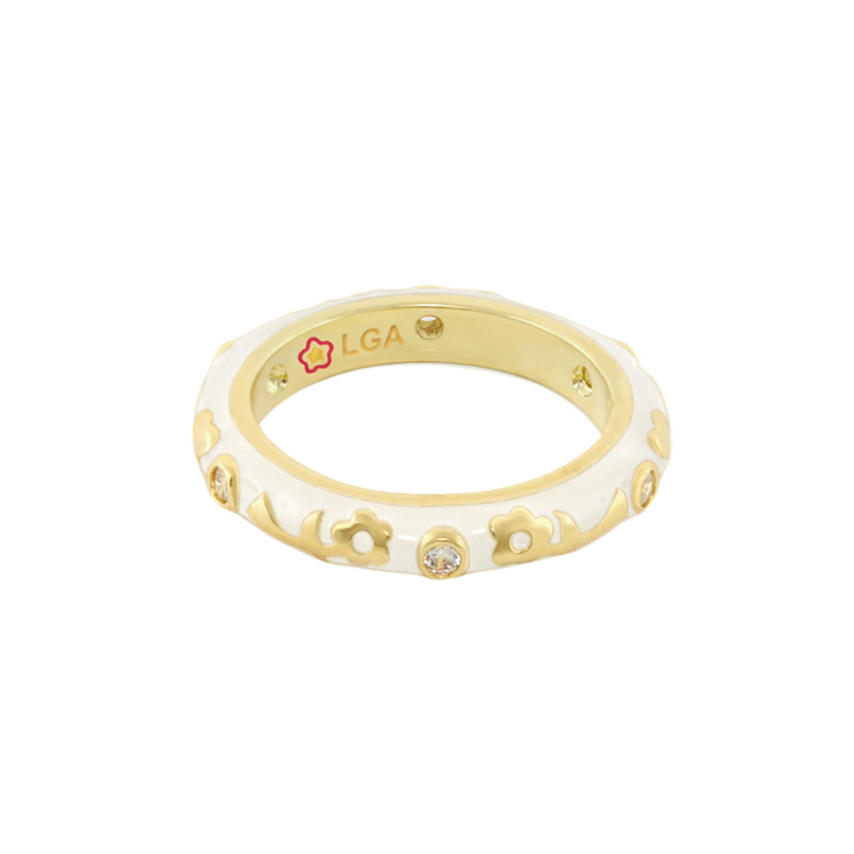 Stackable Desire Ring — Flower Enamel Band