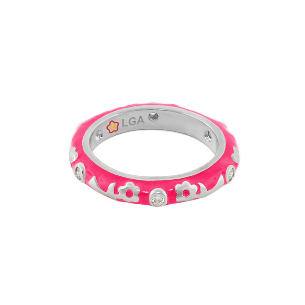 Stackable Desire Ring — Flower Enamel Band