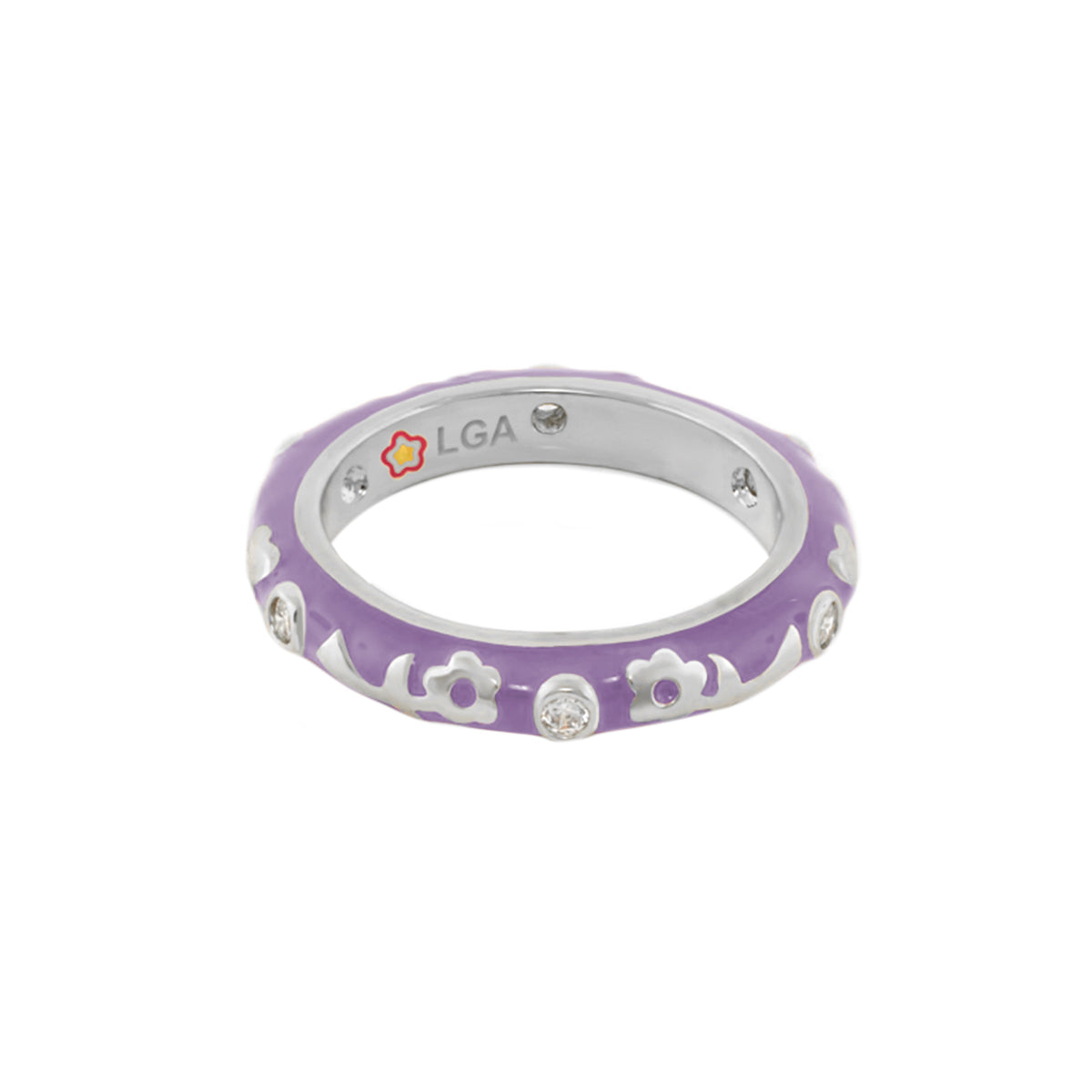 Stackable Desire Ring — Flower Enamel Band