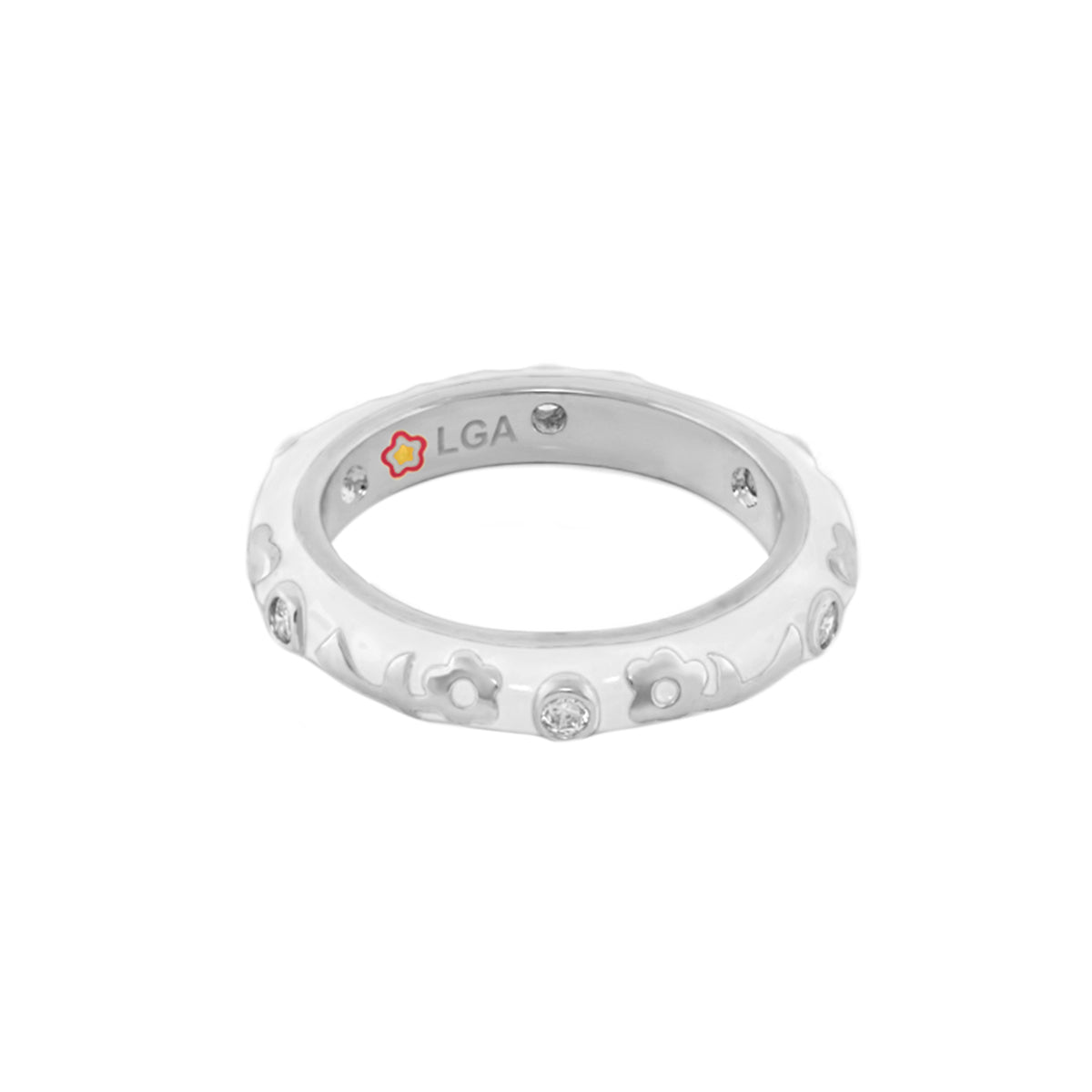 Stackable Desire Ring — Flower Enamel Band