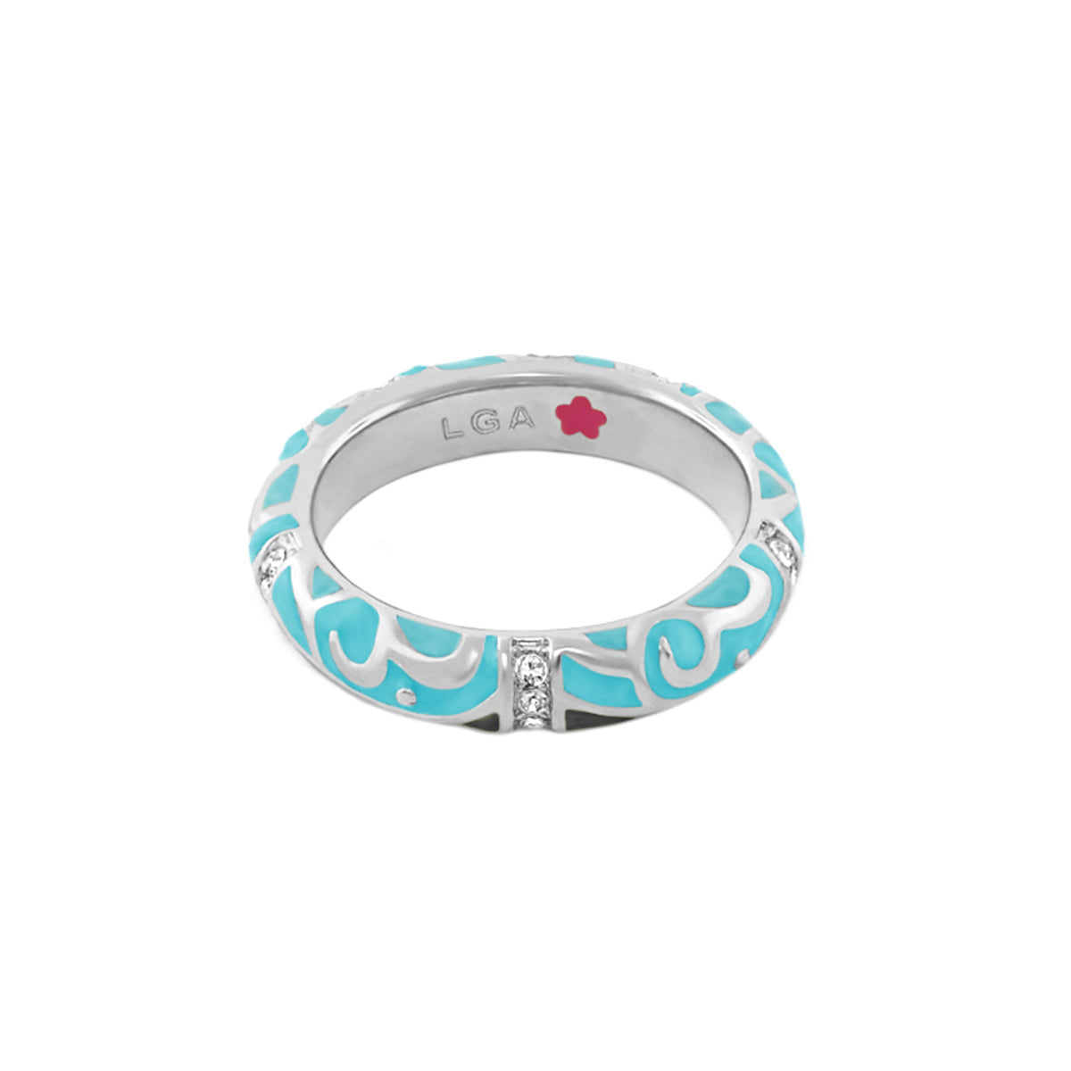 Stackable Desire Ring — Scroll Pavé Band