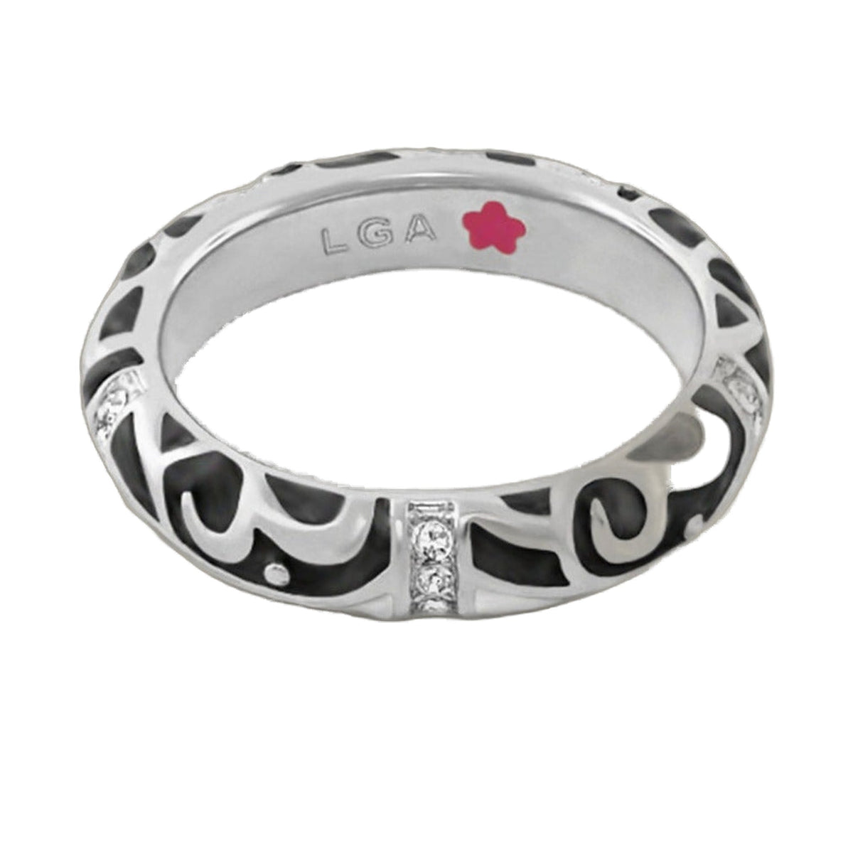 Stackable Desire Ring — Scroll Pavé Band