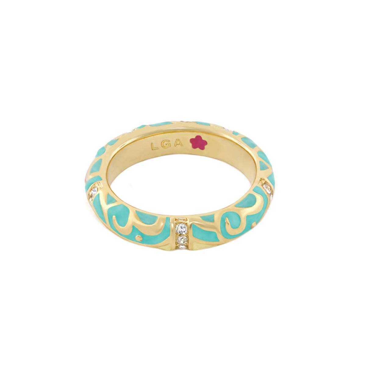 Stackable Desire Ring — Scroll Pavé Band