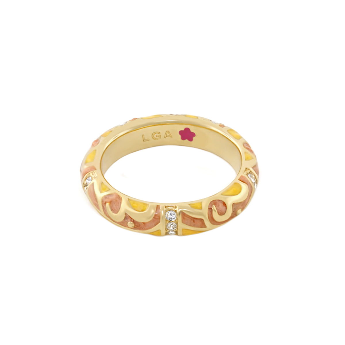 Stackable Desire Ring — Scroll Pavé Band