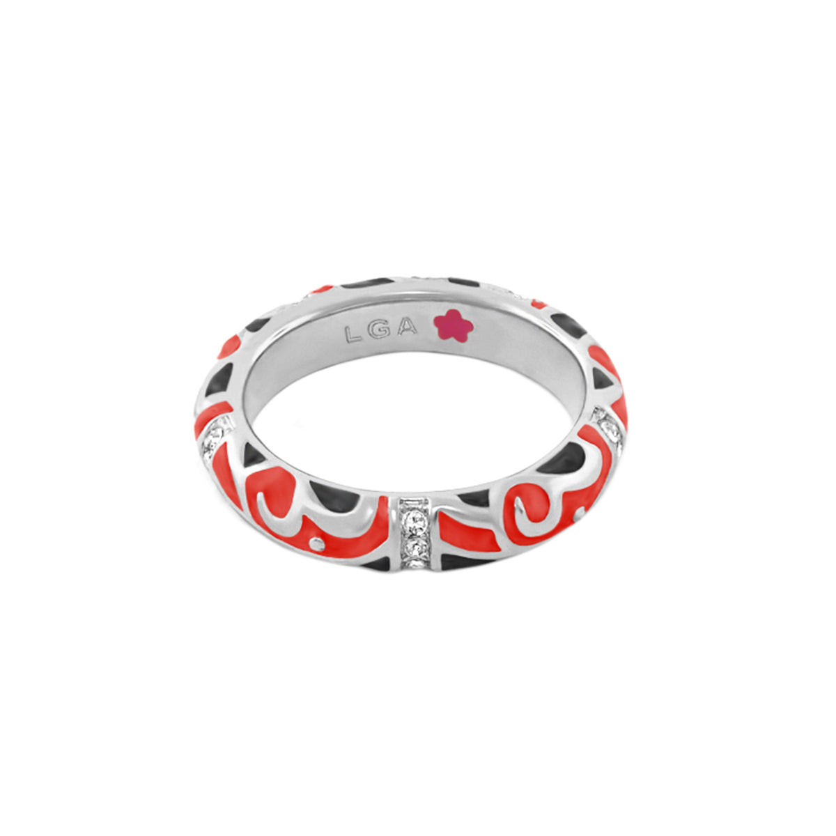 Stackable Desire Ring — Scroll Pavé Band