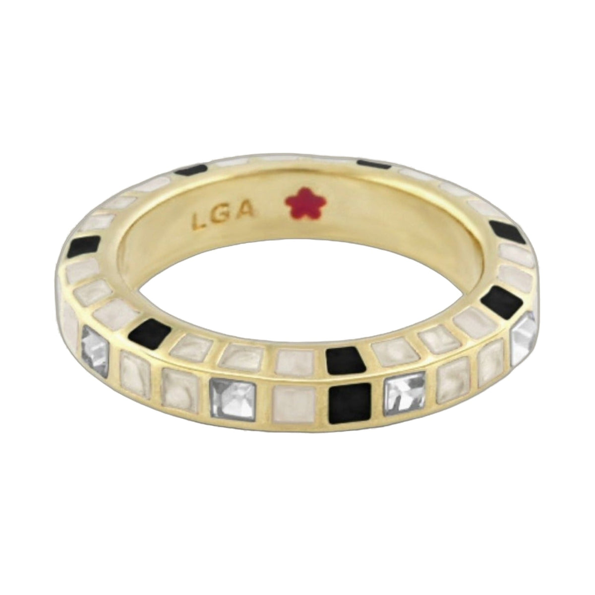 Stackable Fiesta Ring — Crystal Checkerboard
