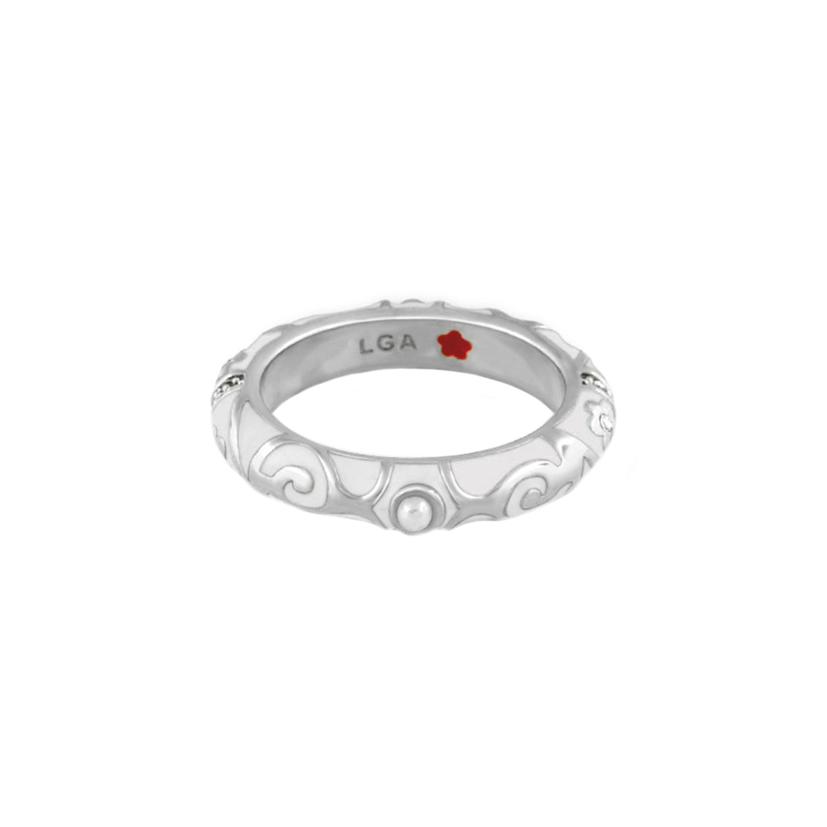 Stackable Fiesta Ring — Pearl & Swirl