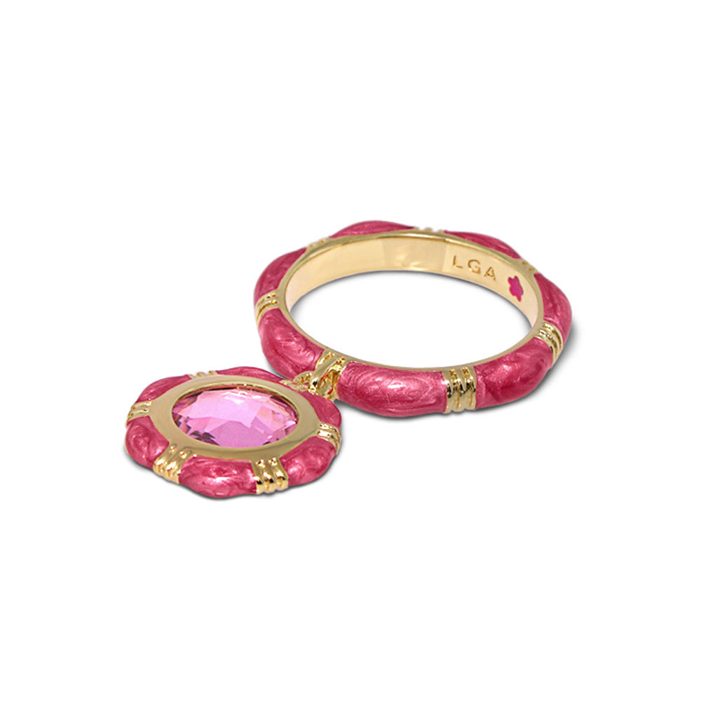 Prince Charming Ring — Round Charm Ridged Band